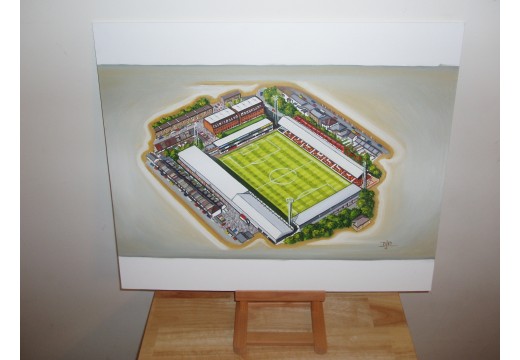 Griffin Park Stadium Fine Art Original Oil Painting - Brentford FC